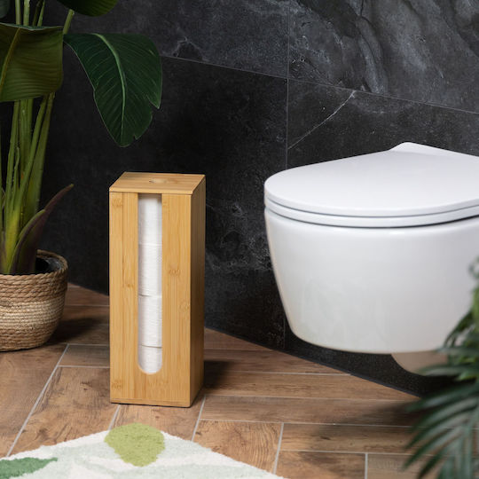 Relaxdays Bamboo Brown Paper Holder 4052025506100