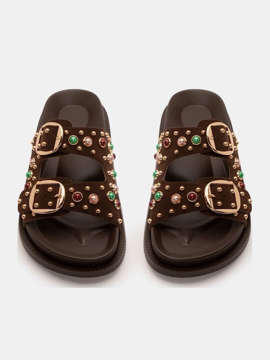 Sandale Casual Damă Flatforme Maro