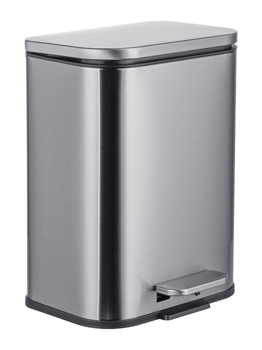 Relaxdays Inox Badezimmer Mülleimer 5lt Graues
