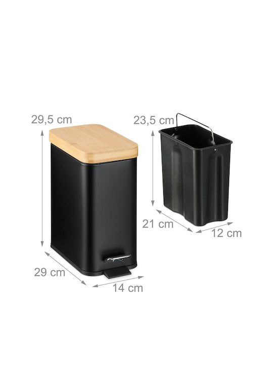 Relaxdays Coș De Baie Din Plastic 5l Negru