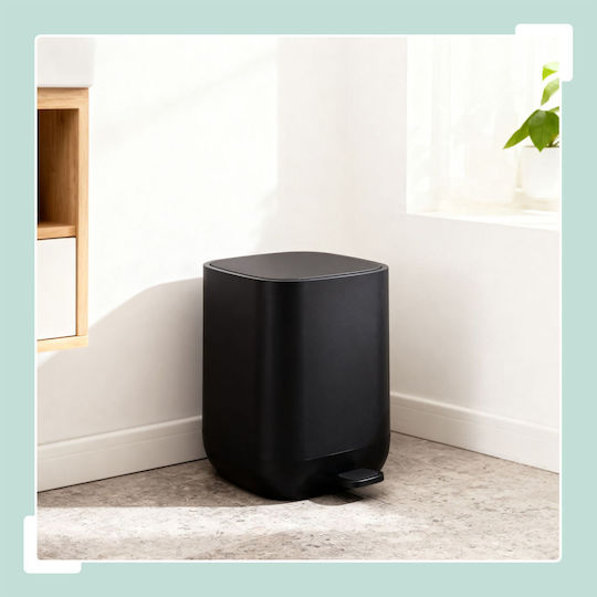 Relaxdays Plastic Bathroom Bin 9l Black