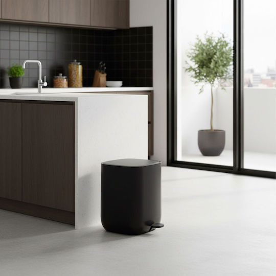Relaxdays Plastic Bathroom Bin 9l Black