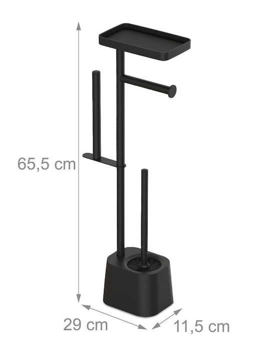 Relaxdays Metal Toilet Brush Black