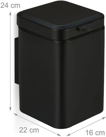 Relaxdays Coș de Baie Inox 3L Negru
