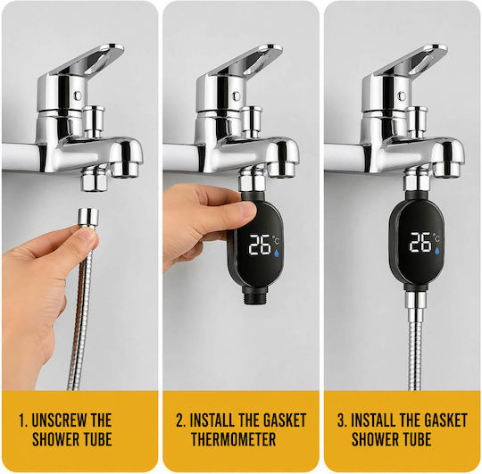 Digital Bath Thermometer Black