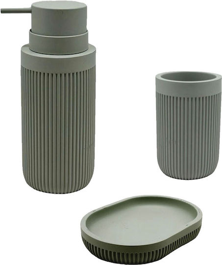 Relaxdays Bathroom Accessory Set Plastic Gray 3 Pieces Relaxdays Bathroom Accessory Set Plastic Gray 3 Pieces