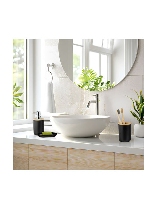Relaxdays Relaxdays Badezimmerzubehör-Set Kunststoff Schwarz 6 Stück