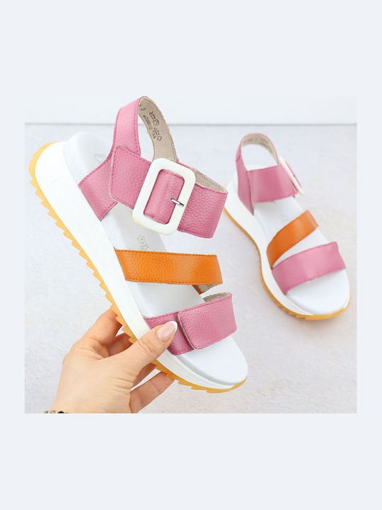 Sandale Elegante Damă Roz Din Piele