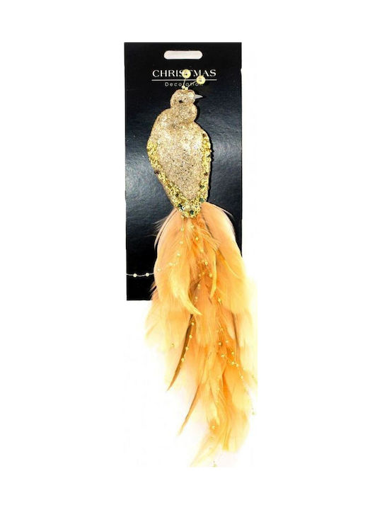 Koopman Illuminated Christmas Plastic Peacock Figure Gold Length 9cm