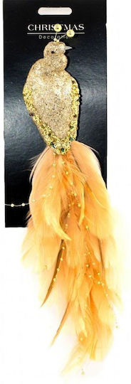 Koopman Illuminated Christmas Plastic Peacock Figure Gold Length 9cm