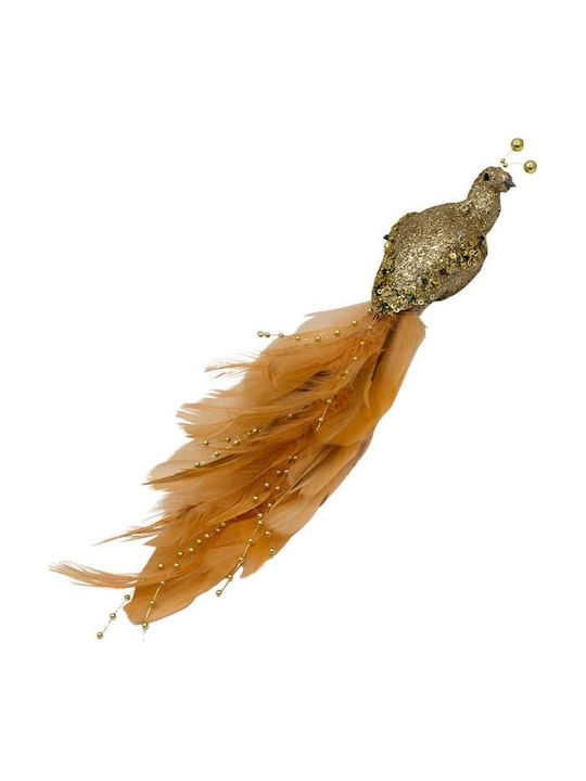 Koopman Illuminated Christmas Plastic Peacock Figure Gold Length 9cm