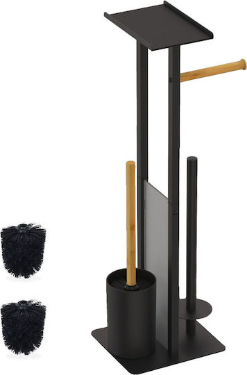 Relaxdays Set Accesorii Baie Metalic Negru Relaxdays Set Accesorii Baie Metalic Negru