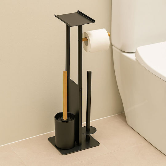 Relaxdays Set Accesorii Baie Metalic Negru