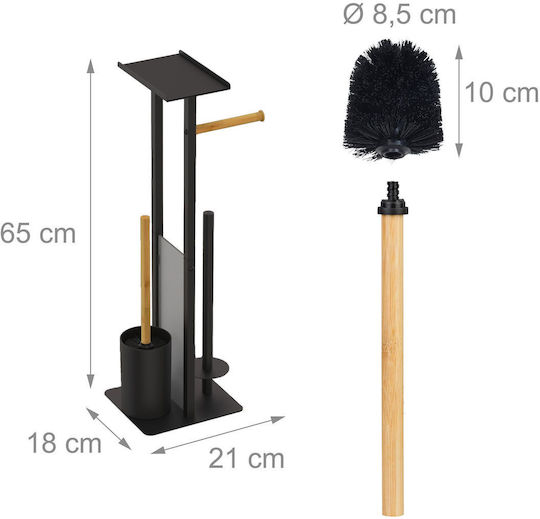 Relaxdays Set Accesorii Baie Metalic Negru