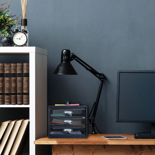 Relaxdays Büro-Organisator 3 Fächer Stahl Schwarz 23x27,5x35cm