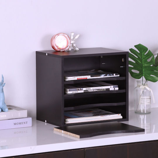Relaxdays Кутия За Съхранение На Книги И Документи 33.5 X 25 X 33 См 5 Отделения Черна