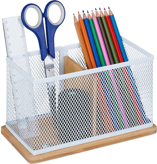 Bamboo Mesh Pen Holder Relaxdays