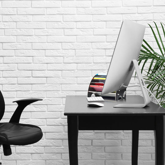 Relaxdays Organizator De Birou 6 Compartimente Mdf Alb 27x34x27cm