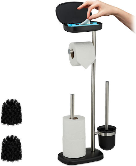 Relaxdays Set Accesorii Baie Inox Negru Relaxdays Set Accesorii Baie Inox Negru