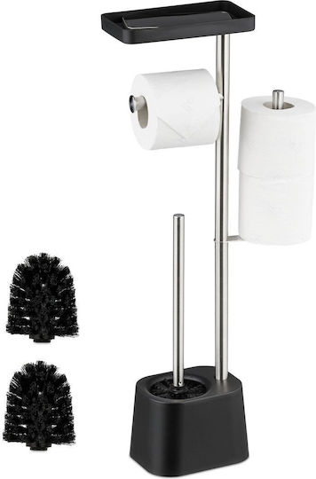 Relaxdays Set Accesorii Baie Inox Negru Relaxdays Set Accesorii Baie Inox Negru