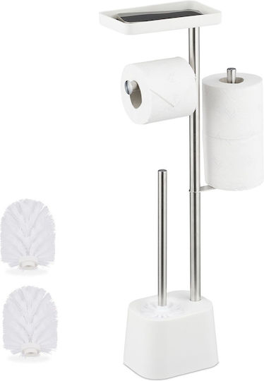 Relaxdays Set Accesorii Baie Inox Alb