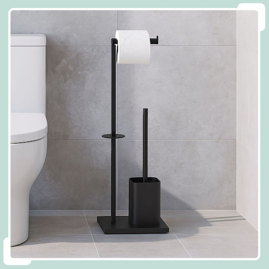Relaxdays Set Accesorii Baie Metalic Negru