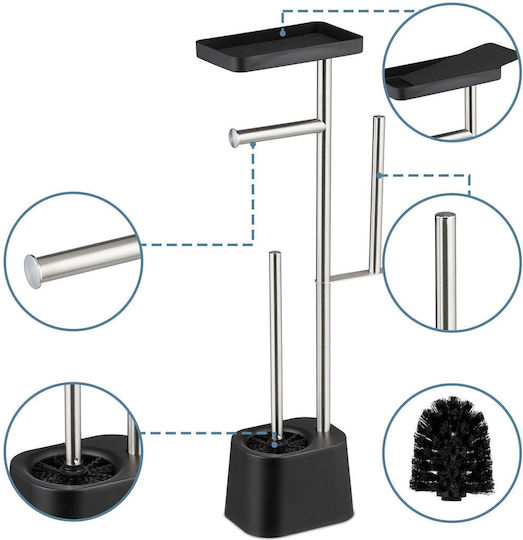 Relaxdays Set Accesorii Baie Inox Negru