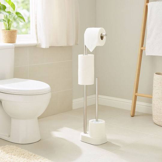 Relaxdays Set Accesorii Baie Inox Alb
