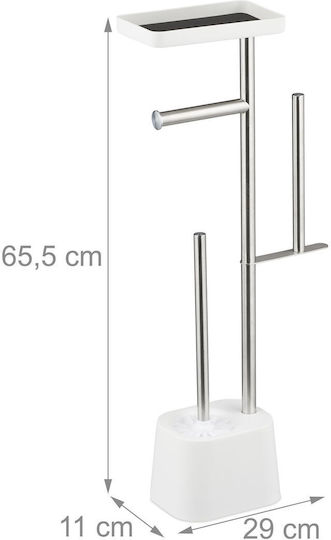 Relaxdays Set Accesorii Baie Inox Alb