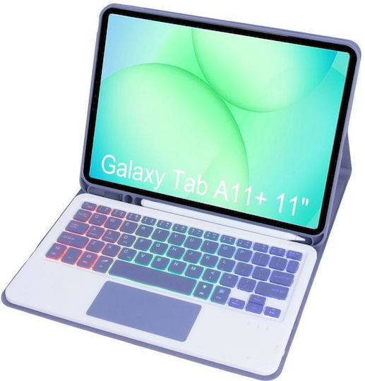 Flip Cover Mit Tastatur Lila (Samsung Galaxy Tab A11 Plus)