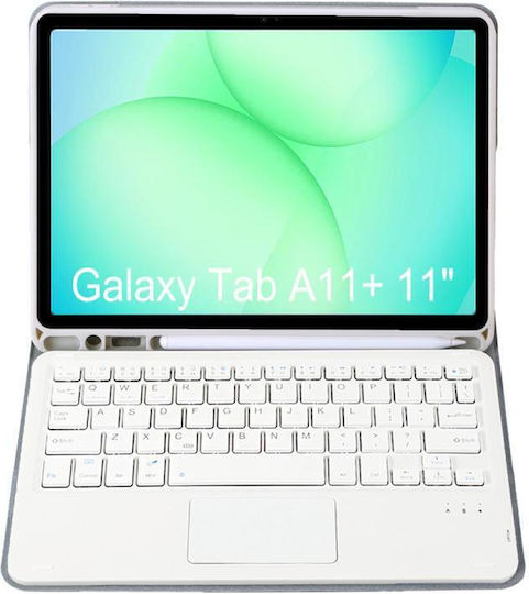 Flip Cover με Πληκτρολόγιο Γκρι (Samsung Galaxy Tab A11 Plus)