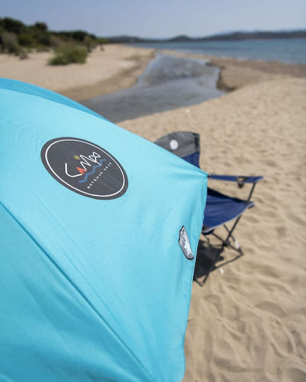 Campo Samba 200 Folding Beach Umbrella Diameter 1.9m with UV Protection and Air Duct Sky Blue