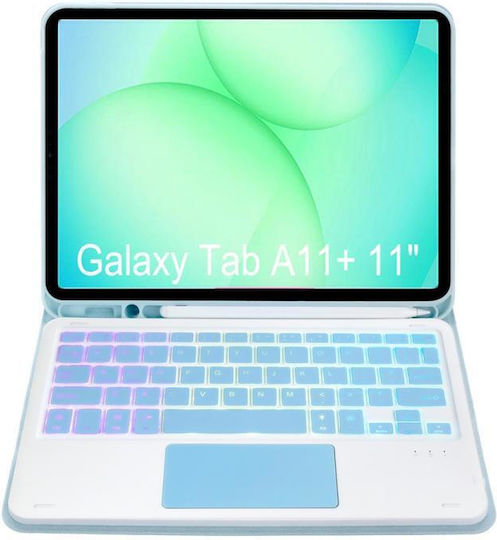 Flip Cover mit Tastatur Blau (Samsung Galaxy Tab A11 Plus)