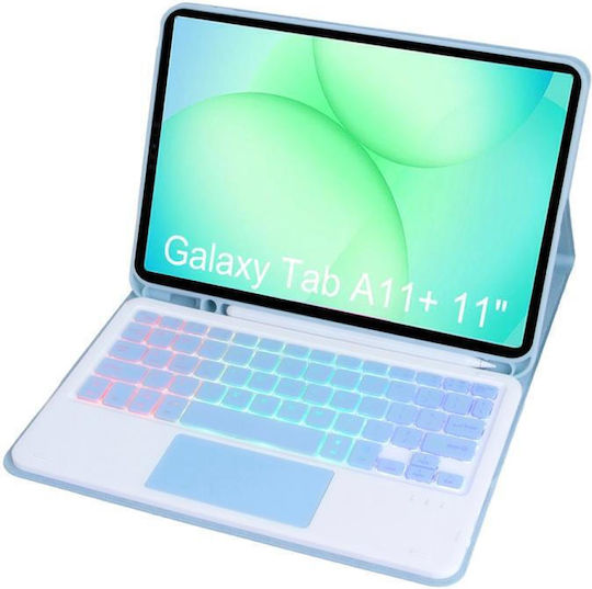 Flip Cover mit Tastatur Blau (Samsung Galaxy Tab A11 Plus)