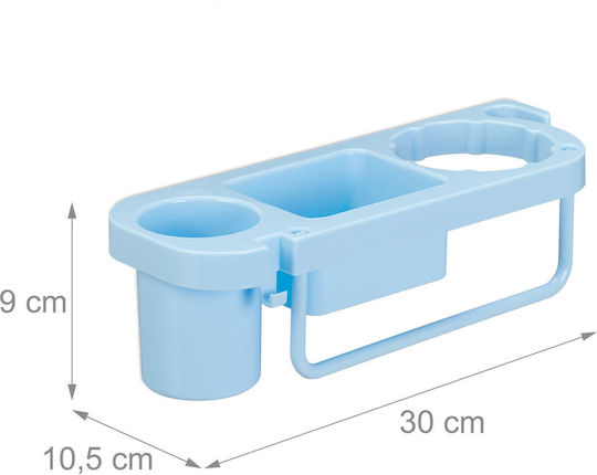 Relaxdays Raft De Baie Montat Pe Perete Din Plastic 30x10.5x9cm Albastru
