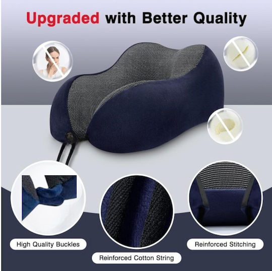 Ταξιδιού Μαξιλαράκι Ταξιδίου Memory Foam Μπλε