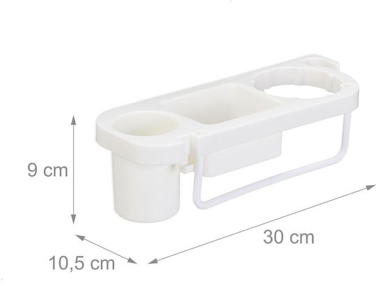 Relaxdays Wall Mounted Bathroom Shelf Plastic 30x10.5x9cm White