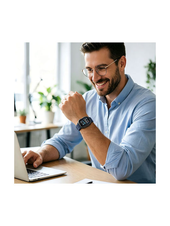 Tech-Protect Stoff Tragbare Bänder Marineblaue Für Apple Watch 8 / 9 / 10 / 11 / Se / Ultra (44 / 45 / 46 / 49 mm)