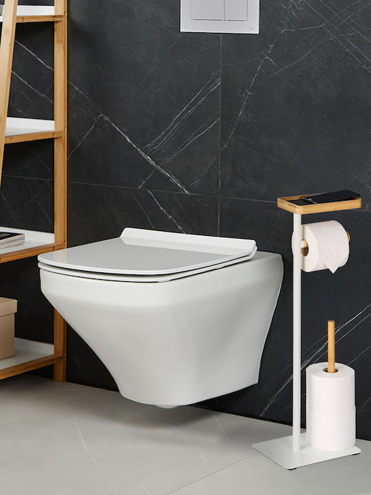 Relaxdays Metal Bathroom Bin White