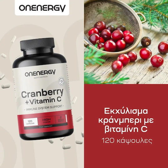 OnEnergy Cranberry + Vitamin C 120 κάψουλες Cranberry