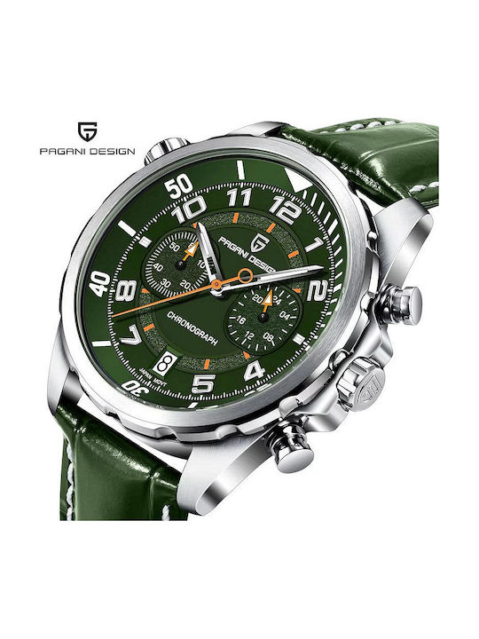 Herrenuhr Automatisch mit Grünem Lederriemen