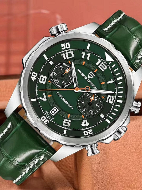 Herrenuhr Automatisch mit Grünem Lederriemen
