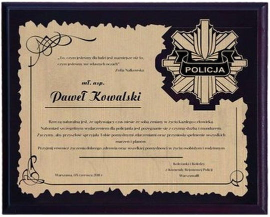 Kunststoff Diplom Laminiertes Gravur