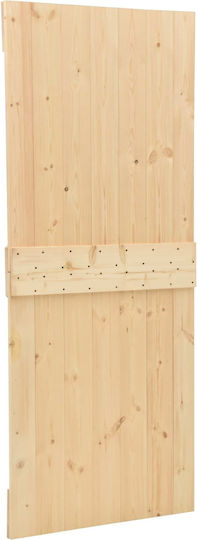 Ușă Glisantă Negru Natural 80 X 210 Cm Lemn Masiv de Pin 3444853 Maro