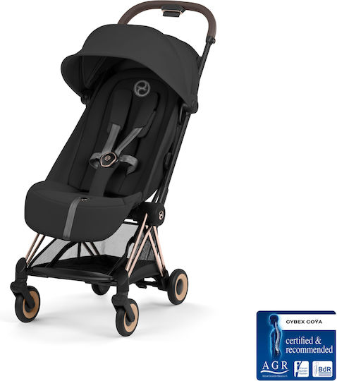 Cybex Coya Comfort Ρυθμιζόμενο Καρότσι 2 σε 1 Kατάλληλο για Nεογέννητο Sepia Black / Rosegold Frame 9.8kg