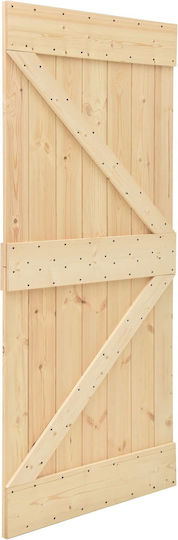 Schiebetür Natürliches Schwarz 90 x 210 cm Massivholz Kiefer 3444859 Braun