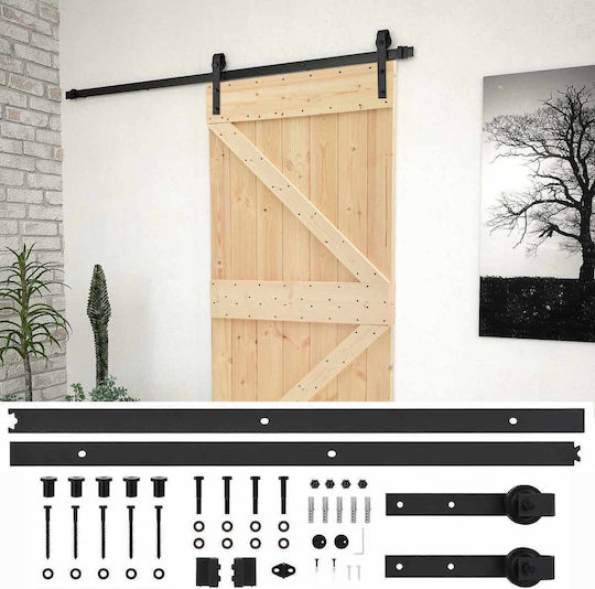 Schiebetür Natürliches Schwarz 80 x 210 cm Massivholz Kiefer 3444856 Braun