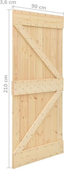 Ușă Glisantă Negru Natural 90 X 210 Cm Lemn Masiv de Pin 3444861 Maro