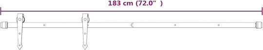 Συρόμενη Πόρτα Φυσικό Λευκό 90 X 210 Cm Μασίφ Ξύλο Πεύκου 3445136 Καφέ