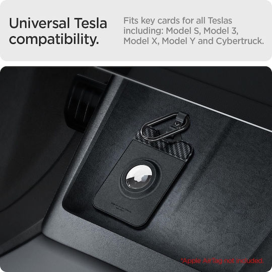 Car Key Case Tesla Spigen to244 Air Fit Card Holder Airtag Slot 2 1 2 Pieces Black Acp08793